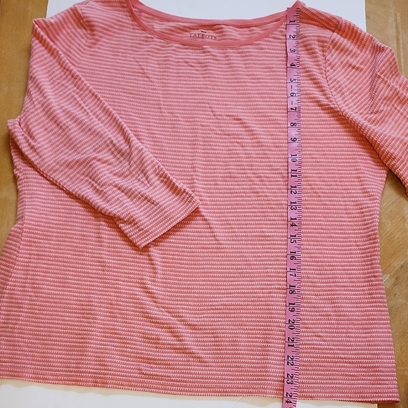 Talbots Pink Ribbed Long Sleeve Tee - Picture 5 of 7